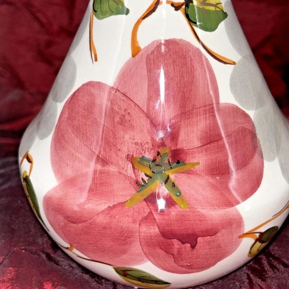 Vintage Portuguese Pereiras Valado Porcelain Vinegar Cruet Hand Painted 7 In EUC